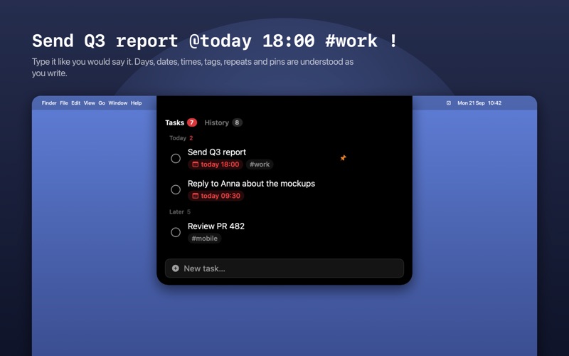 Dutyy - Tasks in Your Notch, zrzut ekranu 2