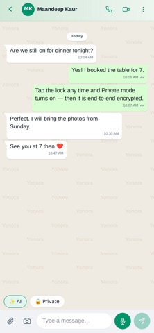Yonora: Private Messenger Screenshot 2 of 5