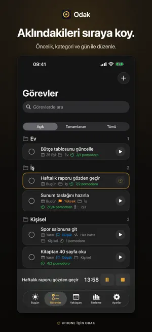 Odak: Yapılacaklar & Pomodoro screenshot 3