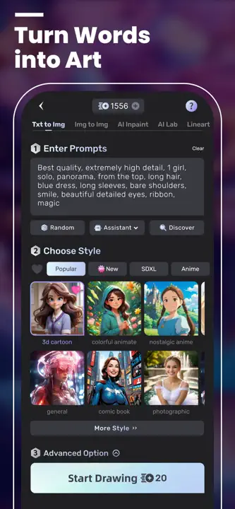 AI Art Generator - UniDream AI : capture d’écran 3 sur 8