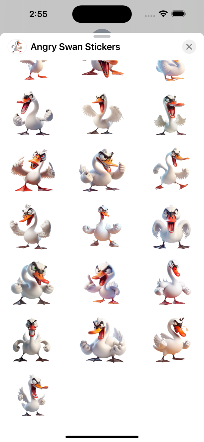 Angry Swan Stickers