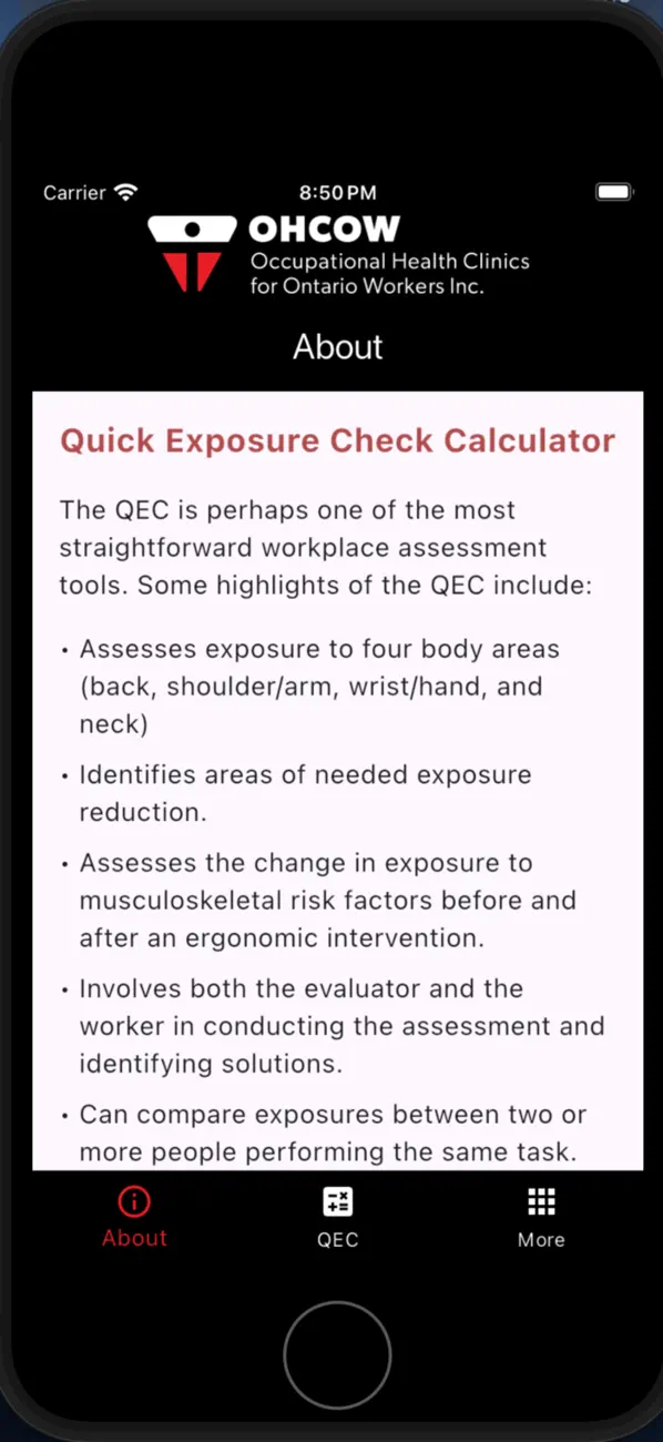 Screenshot #1 pour QEC Calculator