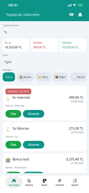 Ödeme Takibi – Fatura & Borç screenshot 1
