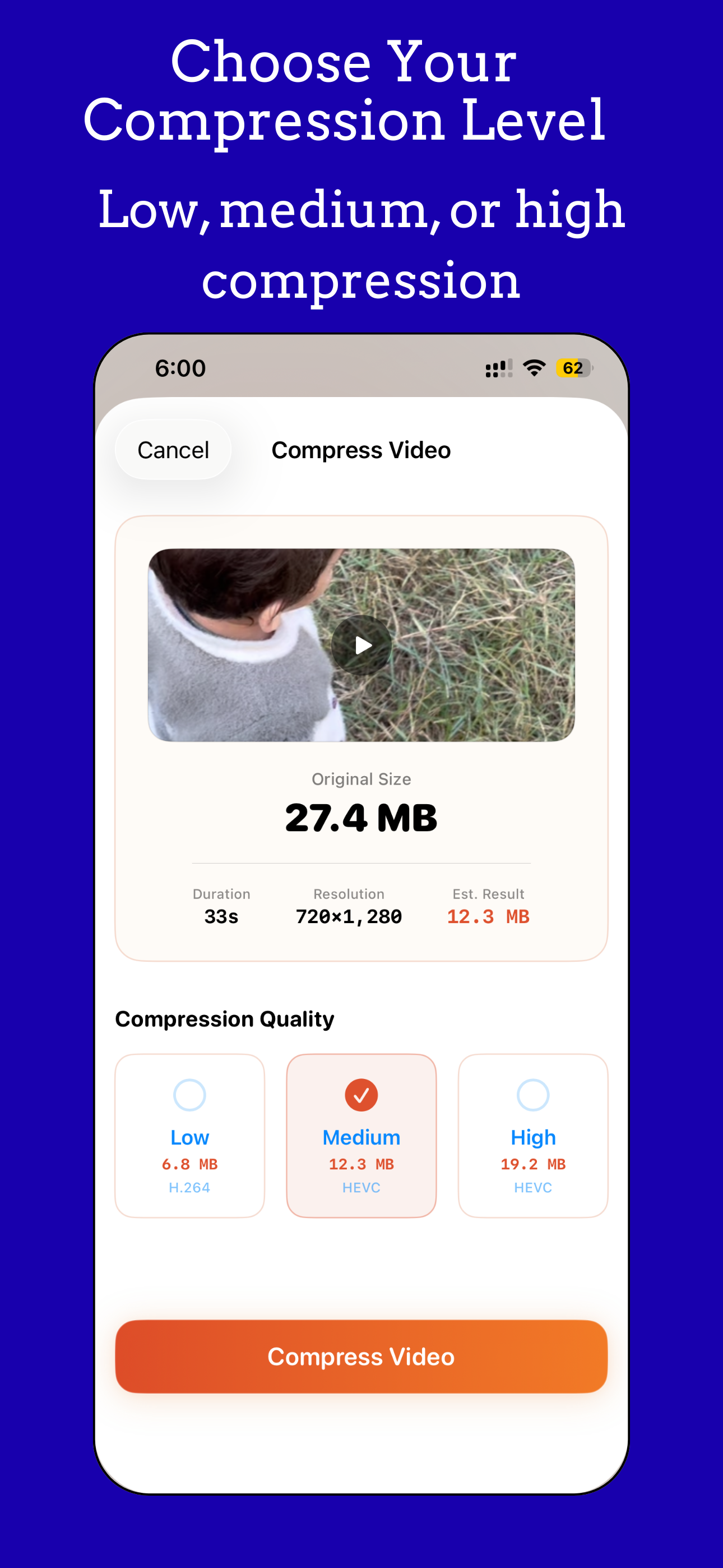 Video Compressor - VidQing screenshot 2