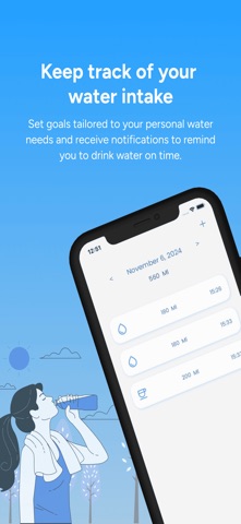 Water tracking - Reminder iPhone screenshot