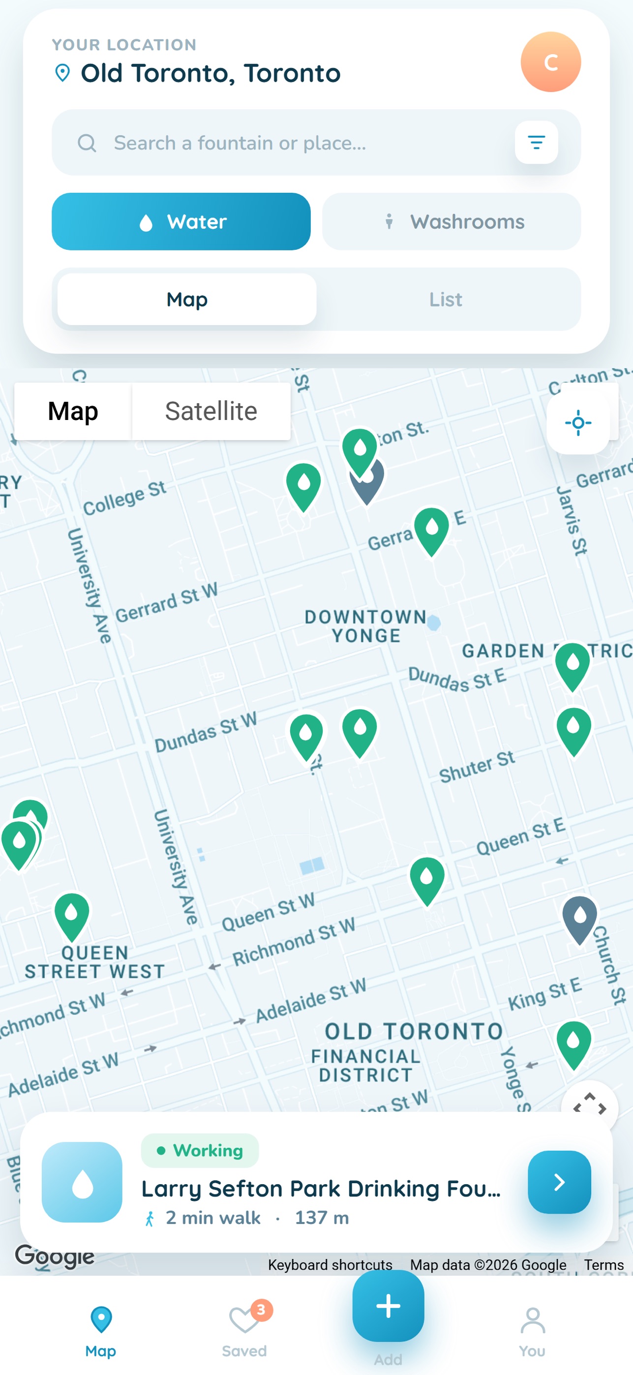 Screenshot 1 of Sip – Find Water & Restrooms