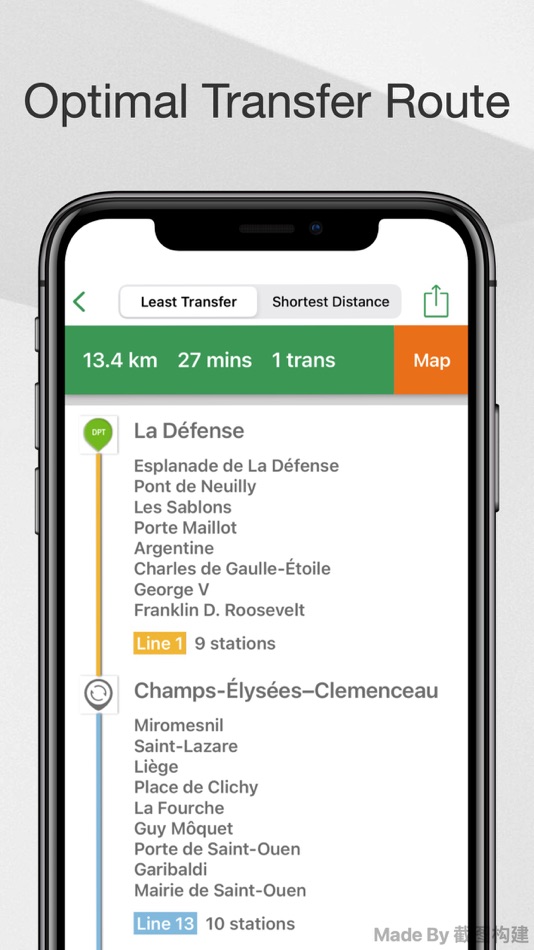 #2. Paris Metro Map Guide (iOS) By: 敏 吴
