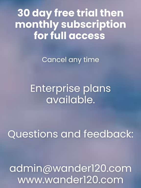 Wander120 - activate pause iPad screenshot 9 - Productivity app