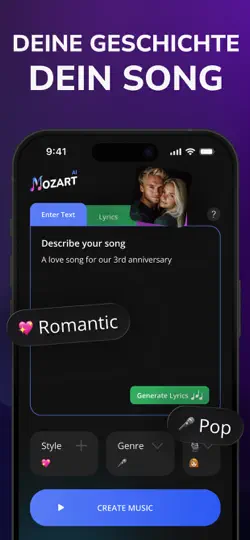 Screenshot von KI Musik Generator - Mozart auf dem iPhone 2