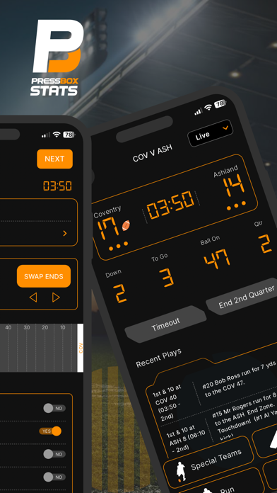 PressBox Football Stats Screenshot
