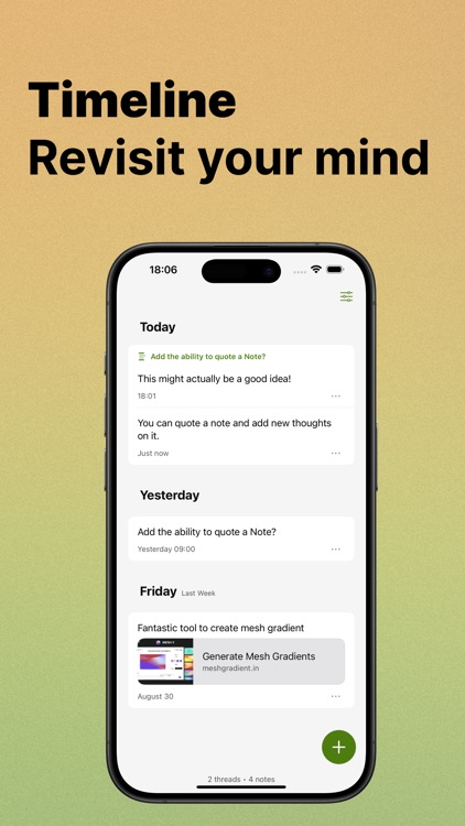 Grape: Note, Thread, Timeline