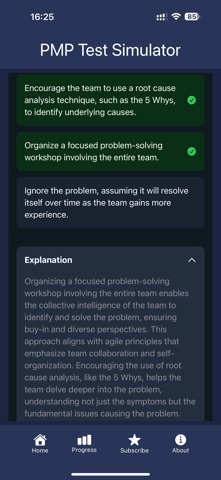 PMP Test Simulator screenshot