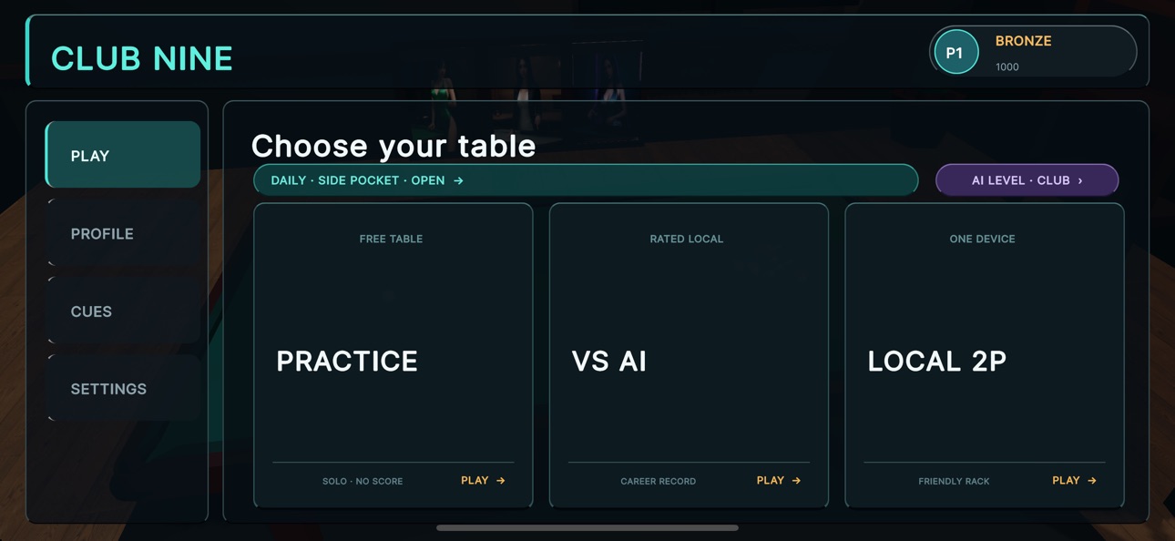 Screenshot 1 of Club Nine: 8-Ball