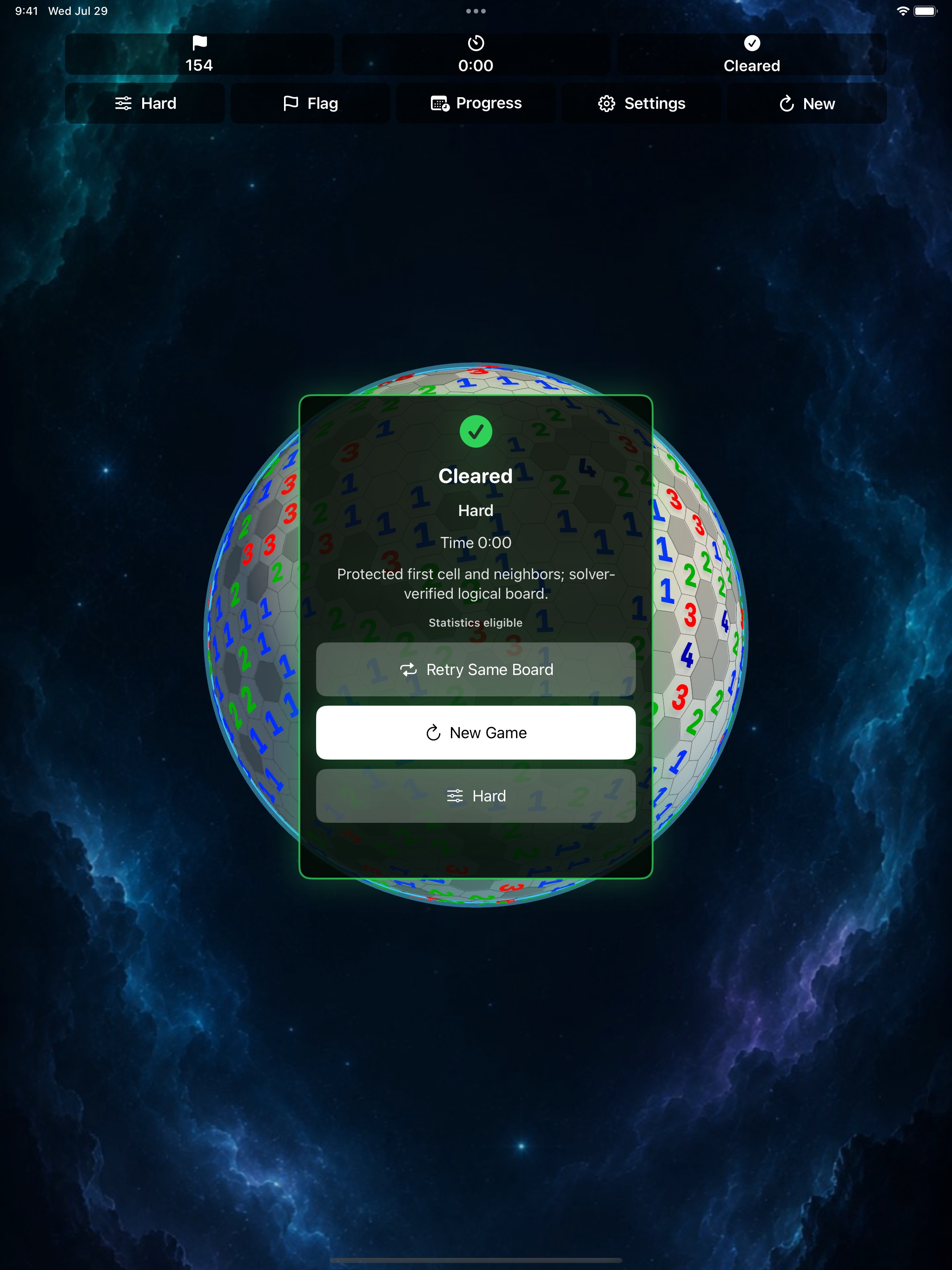 HexSweep: Minesweeper Sphere screenshot 9