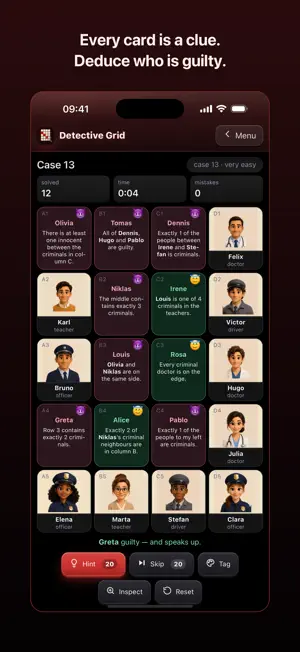 Detective Grid: Clue Puzzle screenshot 1