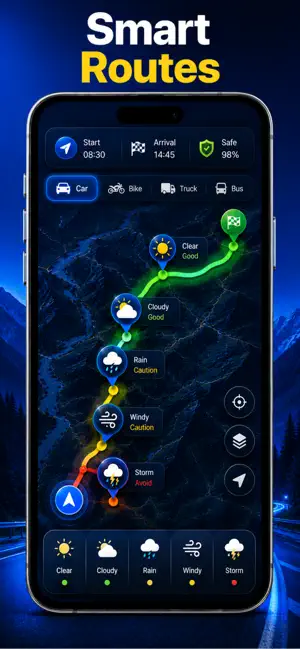 Drive Weather Sat Nav Maps iPhone screenshot 1