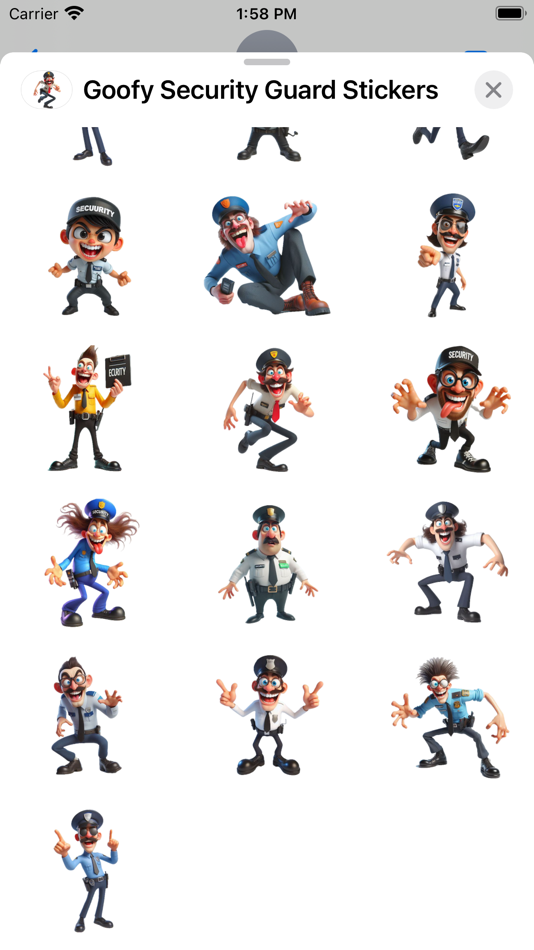 #3. Goofy Security Guard Stickers (iOS) Podle: Paul Scott