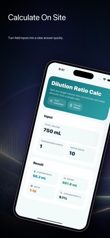 Dilution Ratio Calc screenshot