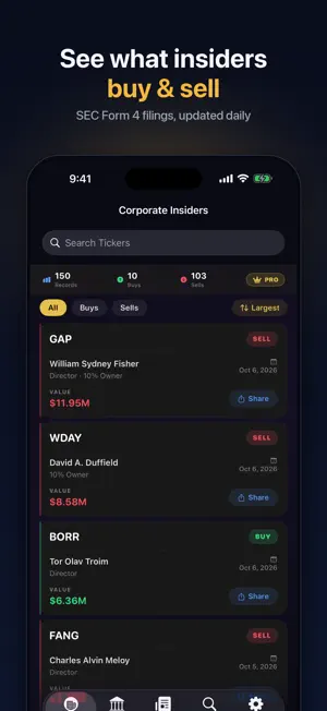Insider Tracker: Stock Trades screenshot 1