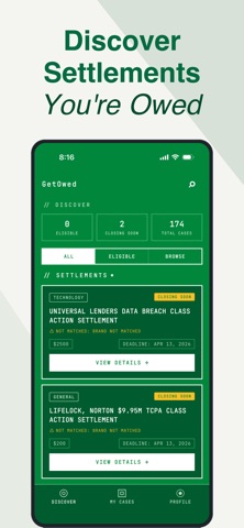 GetOwed:Claim Your Money iPhone screenshot
