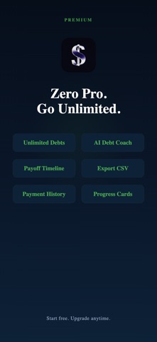 Debt Payoff Tracker - Zero iPhone screenshot
