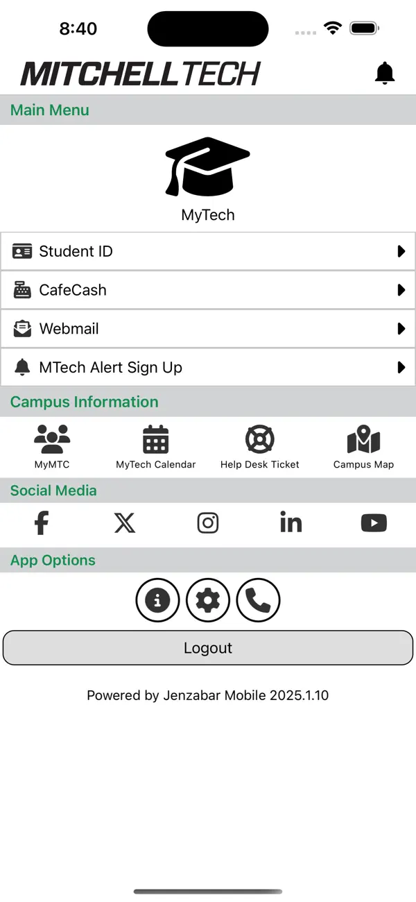 #1. Mitchell Tech (iOS) Ved: Jenzabar, Inc.