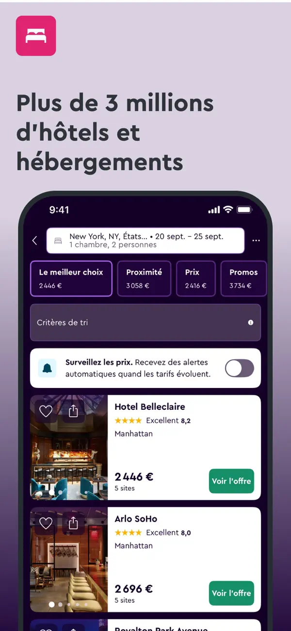 Screenshot #3 pour momondo: Vols Hôtels Voitures