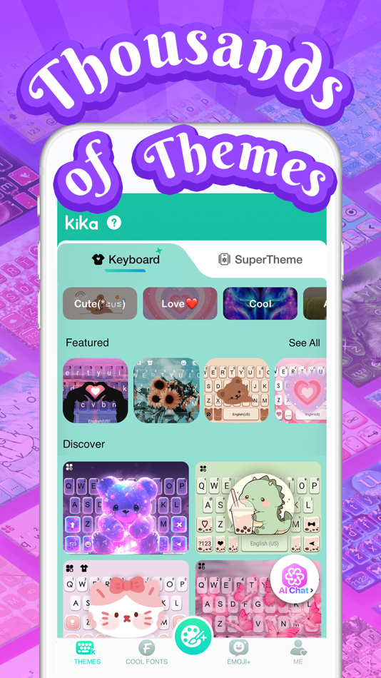 #1. Kika Keyboard: Custom Themes (iOS) بواسطة: Cheese Mobile, Inc.