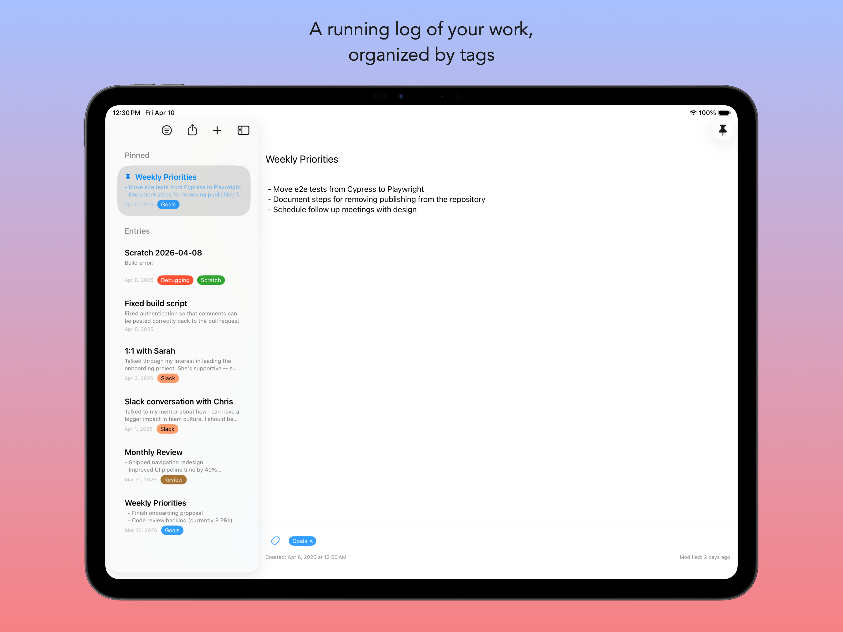 Chronicle - Work Journal