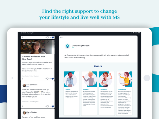 Live Well Hub by Overcoming MS iPad screenshot 5 - Health & Fitness app