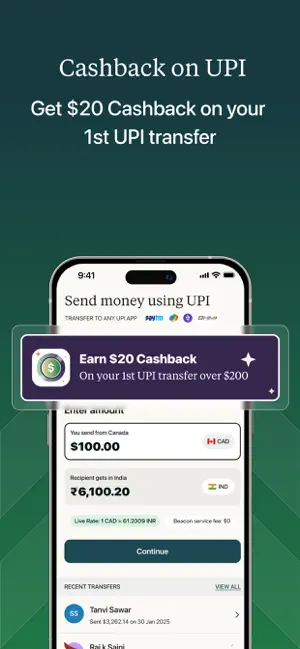 My Beacon: Send Money to India iPhone screenshot 4