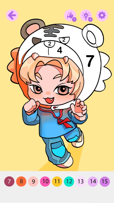 Chibi Idol Coloring by Number Screenshot