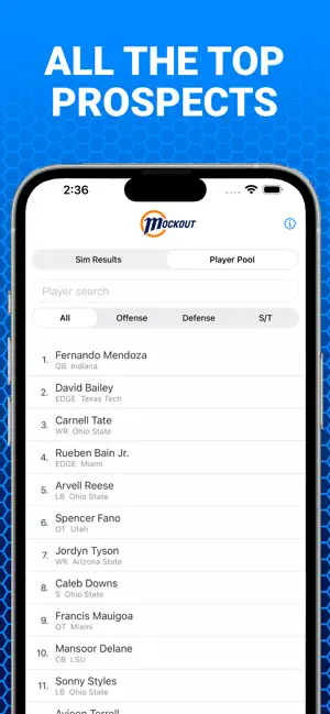 MockOut - NFL Draft Simulator screenshot 2