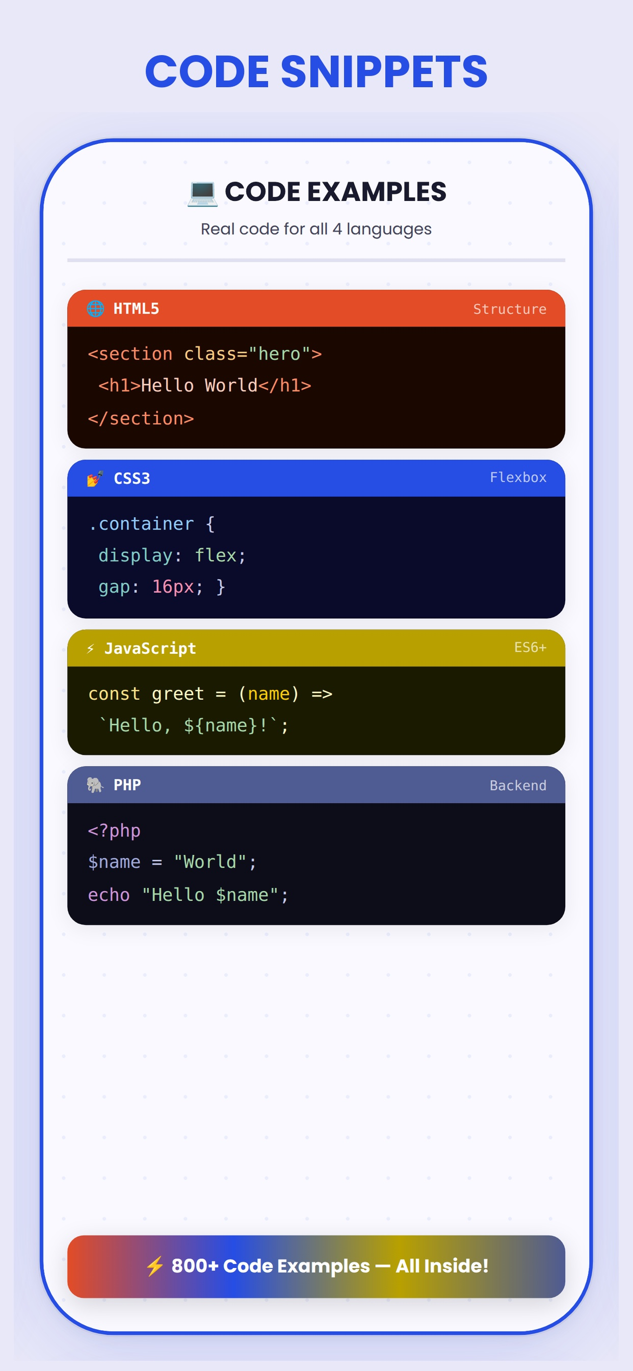Learn Js, Php, Html, Css