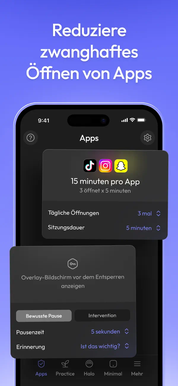 ScreenZen- Screen Time Control iPhone App Screenshot 2 – Produktivität