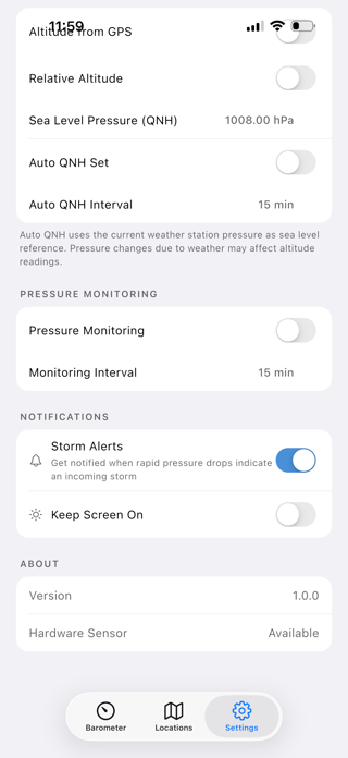 Barometer & Altimeter Pro Screenshot 8 of 9