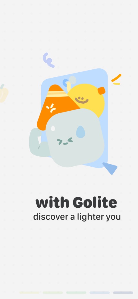 GoLite – Weight Loss Tracker - This screen exemplifies the app's commitment to a calming user experience through its minimalist design and encouraging "discover a lighter you" tagline.