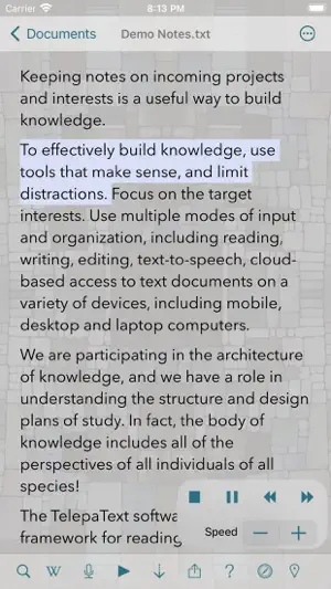 TelepaText - editor, speech screenshot 1