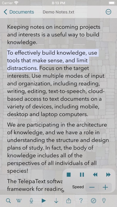 Screenshot #1 pour TelepaText - editor, speech