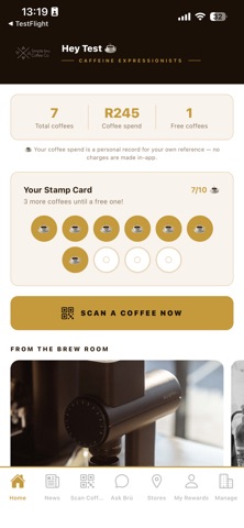 Simple Bru Coffee iPhone screenshot