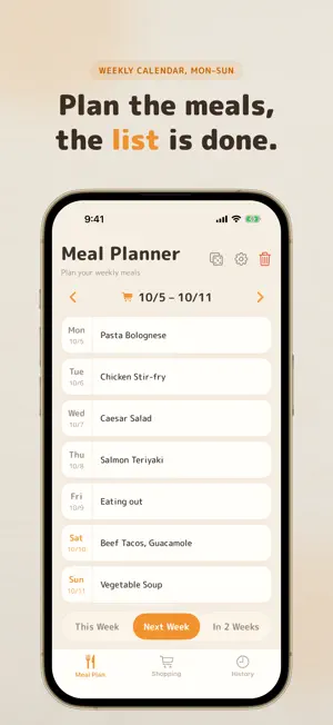 KondateCart: Meal Plan & List screenshot 1