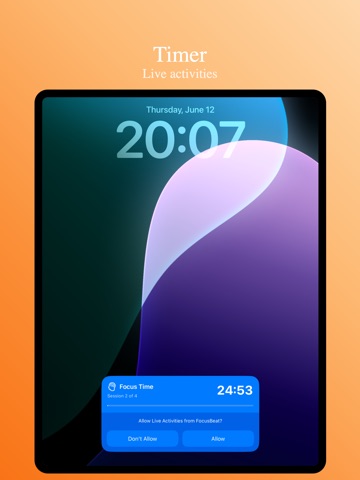 FocusBeat - Pomodoro & Music iPad screenshot