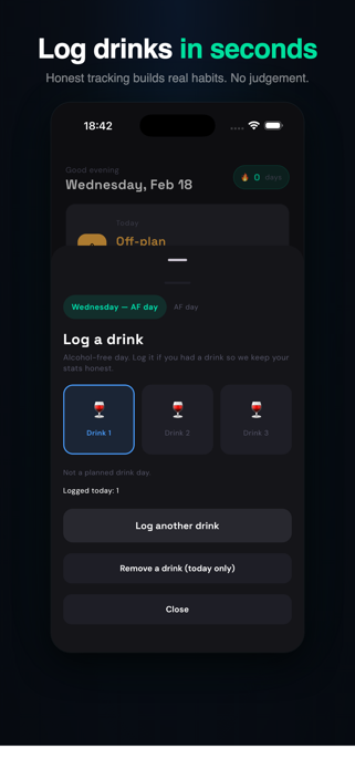 Two: Drink Less Tracker Screenshot 2 of 6