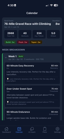 Draft Cycling iPhone screenshot