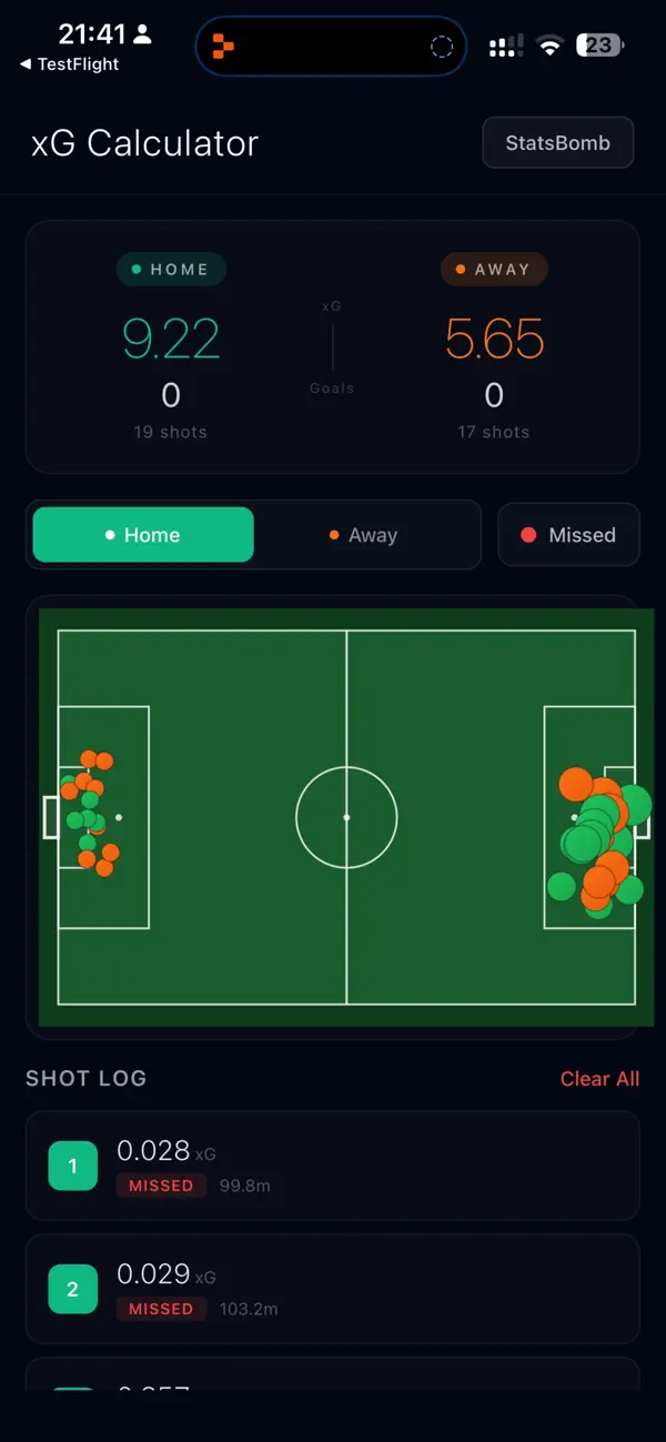 Screenshot #2 pour xG Map (Expected Goals)
