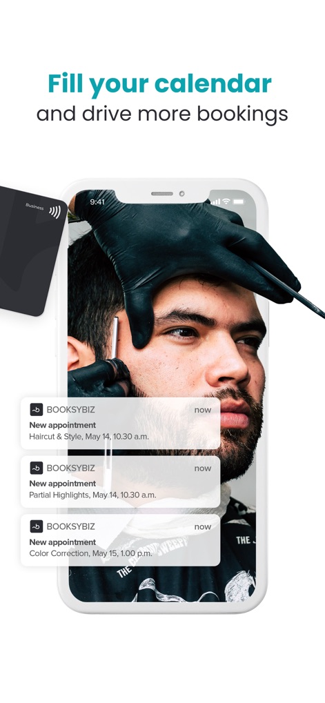 Booksy Biz: For Businesses - Users receive real-time push notifications for new appointments, ensuring their calendar is consistently full while they focus on delivering services.