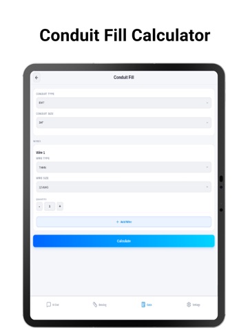 SparkAi Electrician Calculator iPad screenshot