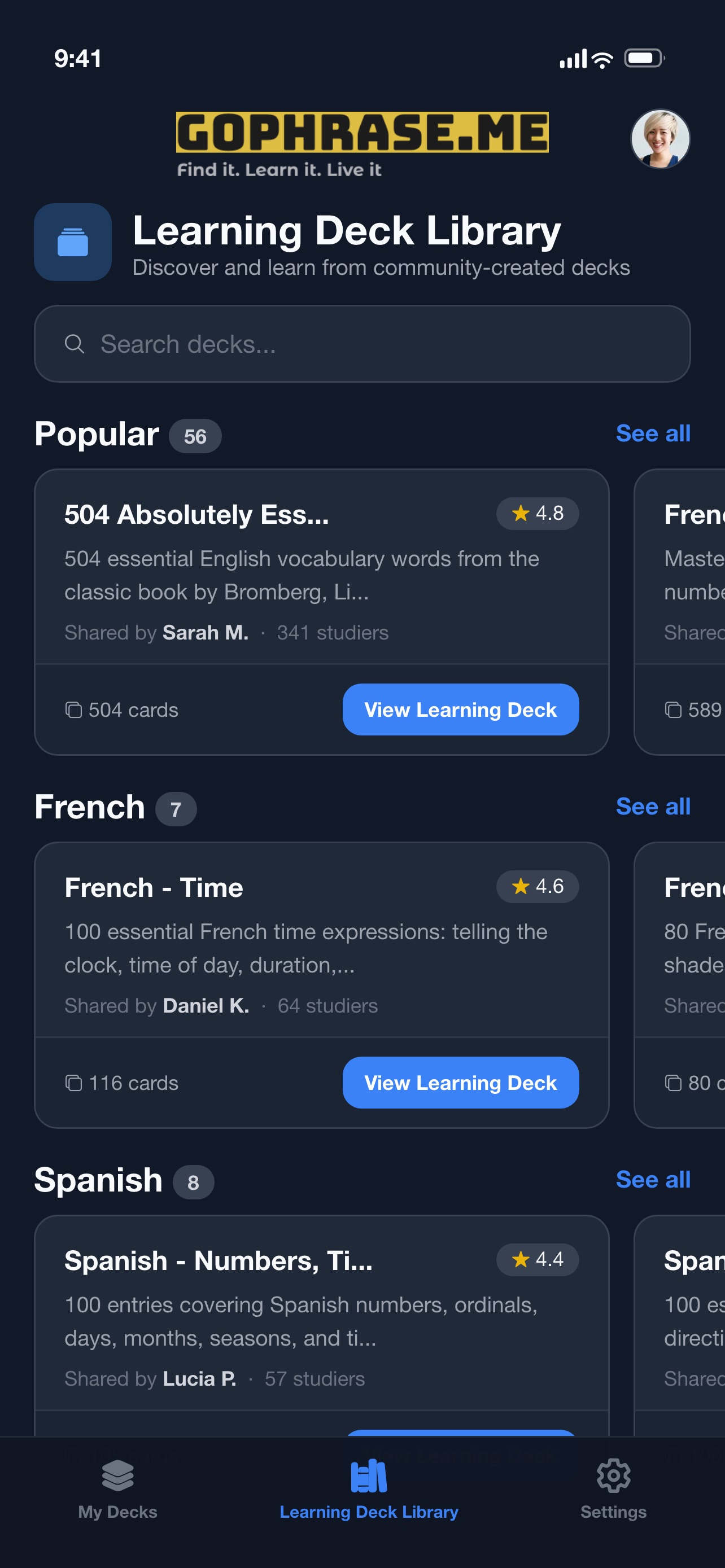 Screenshot 2 of GoPhrase - Flashcards