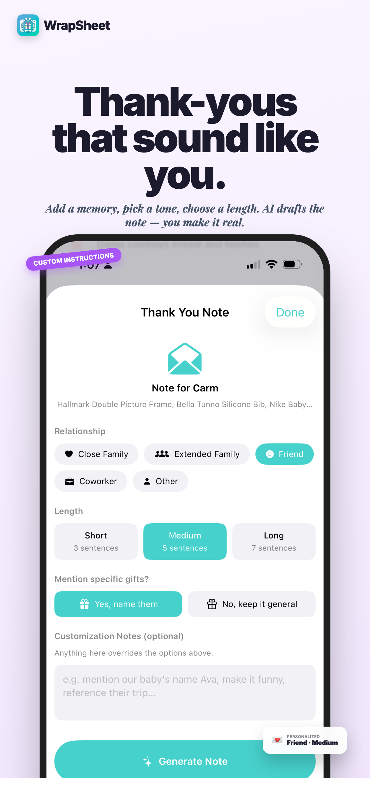 WrapSheet – Gift Tracker