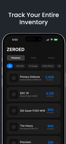 Zeroed: Firearms Inventory screenshot